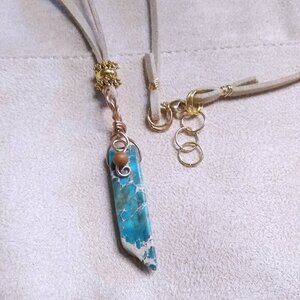 CoastalCowgirl/Southwestern/Boho Inspired Turquoise Sea Sediment Jasper Necklace